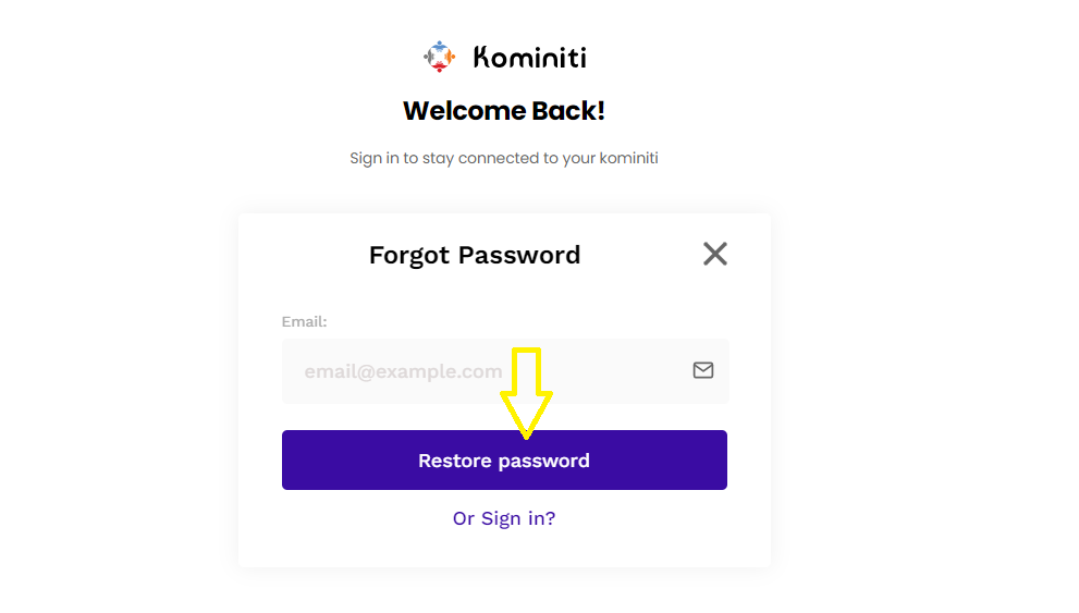 Restore password 1